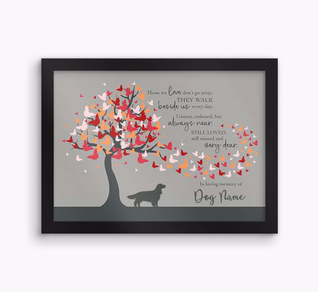 Butterfly tree, in loving memory: Personalised {breedFullName} Framed Print